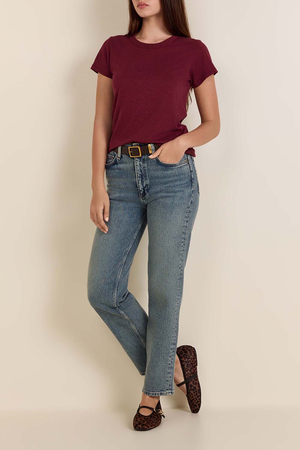 מכנסי ג'ינס בגזרה ישרה